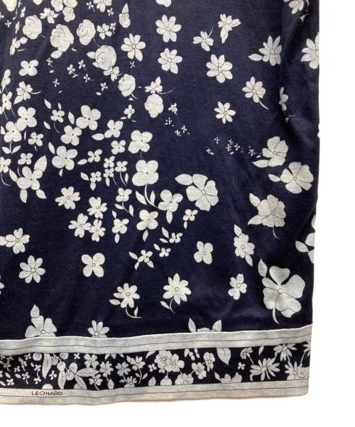 LEONARD（レオナール）LEONARD (レオナール) 花柄カーディガン ブルー サイズ:LLの古着・服飾アイテム