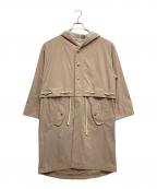 βベータ）の古着「ハイコンパクトサテントリコット コート」｜ベージュ