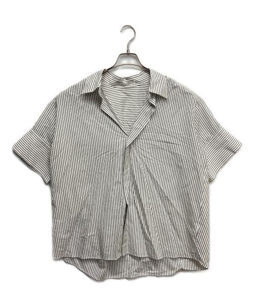 R'IAM（リアム）R'IAM (リアム) ストライプブラウス グレー×ホワイト サイズ:Fの古着・服飾アイテム