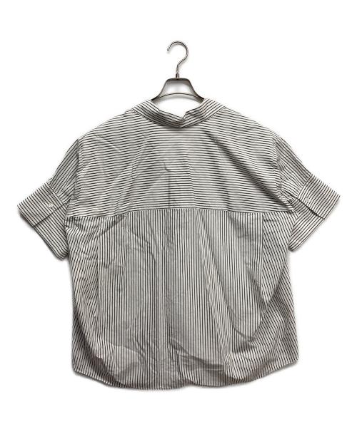 R'IAM（リアム）R'IAM (リアム) ストライプブラウス グレー×ホワイト サイズ:Fの古着・服飾アイテム