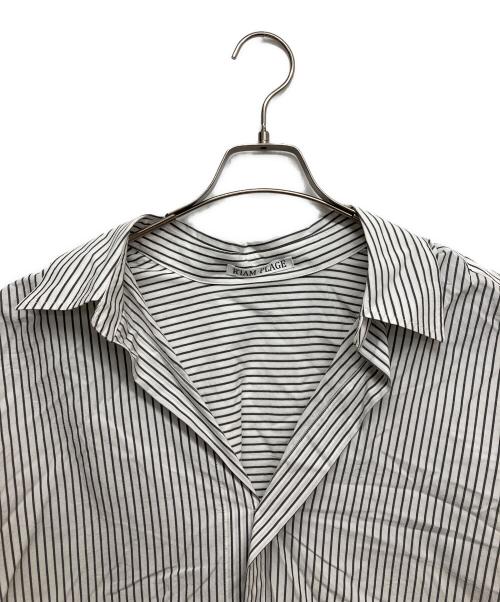 R'IAM（リアム）R'IAM (リアム) ストライプブラウス グレー×ホワイト サイズ:Fの古着・服飾アイテム