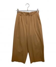 BLUE LABEL CRESTBRIDGE（ブルーレーベルクレストブリッジ）の古着「ストレッチギャバジンワイドパンツ」｜ブラウン