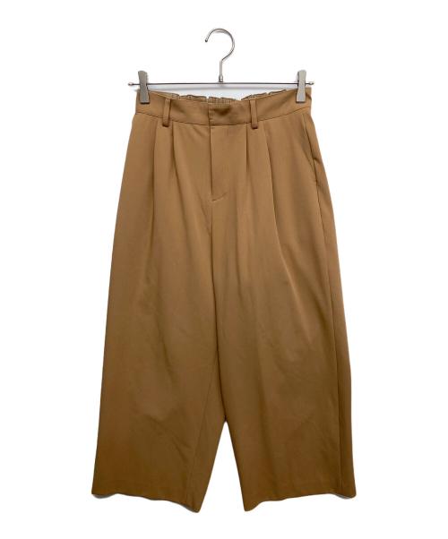 BLUE LABEL CRESTBRIDGE（ブルーレーベルクレストブリッジ）BLUE LABEL CRESTBRIDGE (ブルーレーベルクレストブリッジ) ストレッチギャバジンワイドパンツ ブラウン サイズ:38の古着・服飾アイテム