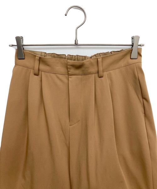 BLUE LABEL CRESTBRIDGE（ブルーレーベルクレストブリッジ）BLUE LABEL CRESTBRIDGE (ブルーレーベルクレストブリッジ) ストレッチギャバジンワイドパンツ ブラウン サイズ:38の古着・服飾アイテム