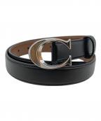 COACHコーチ）の古着「Cバックルレザーベルト」｜ブラック