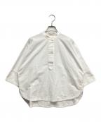 TOMORROW LAND collectionトゥモローランドコレクション）の古着「コットンブロード ハーフスリーブプルオーバーシャツ」｜ホワイト