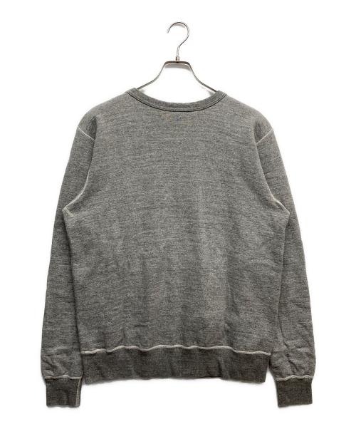 BUZZ RICKSON'S（バズリクソンズ）Buzz Rickson's (バズリクソンズ) 前Vガゼットプリントクルーネックスウェット グレー サイズ:Lの古着・服飾アイテム