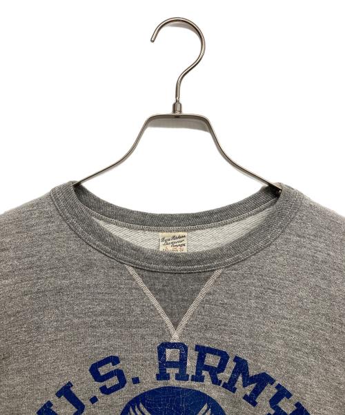 BUZZ RICKSON'S（バズリクソンズ）Buzz Rickson's (バズリクソンズ) 前Vガゼットプリントクルーネックスウェット グレー サイズ:Lの古着・服飾アイテム