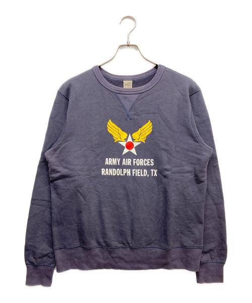 BUZZ RICKSON'S（バズリクソンズ）Buzz Rickson's (バズリクソンズ) 前Vガゼットプリントクルーネックスウェット ネイビー サイズ:Lの古着・服飾アイテム