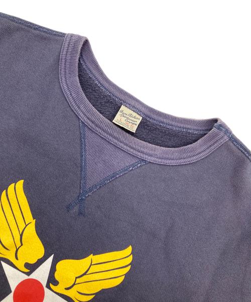 BUZZ RICKSON'S（バズリクソンズ）Buzz Rickson's (バズリクソンズ) 前Vガゼットプリントクルーネックスウェット ネイビー サイズ:Lの古着・服飾アイテム