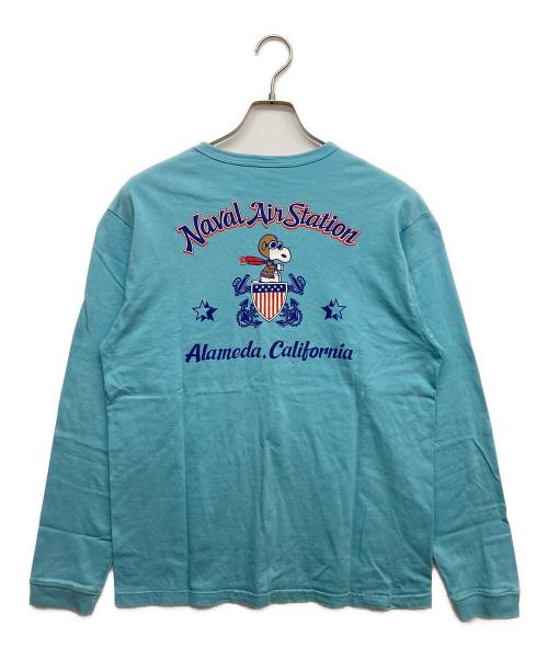 BUZZ RICKSON'S（バズリクソンズ）Buzz Rickson's (バズリクソンズ) PEANUTS (ピーナッツ) プリントカットソー ブルー サイズ:Lの古着・服飾アイテム