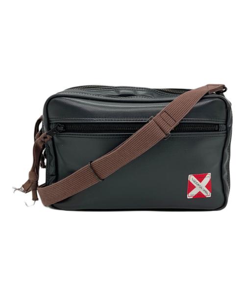 LUGGAGE LABEL（ラゲッジ レーベル）LUGGAGE LABEL (ラゲッジ レーベル) 赤バッテンショルダーバッグ ブラックの古着・服飾アイテム