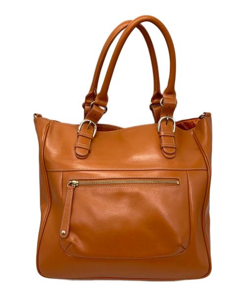 Hamano（ハマノ）HAMANO (ハマノ) レザートートバッグ オレンジの古着・服飾アイテム