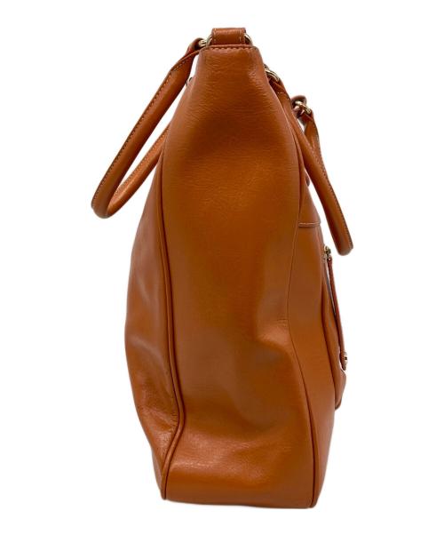 Hamano（ハマノ）HAMANO (ハマノ) レザートートバッグ オレンジの古着・服飾アイテム