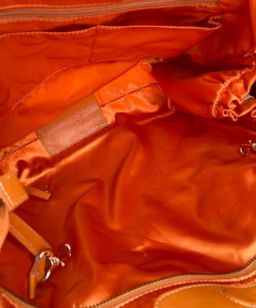 Hamano（ハマノ）HAMANO (ハマノ) レザートートバッグ オレンジの古着・服飾アイテム