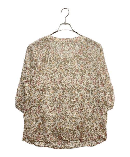 23区（ニジュウサンク）23区 (ニジュウサンク) 花柄ブラウス ブラウン サイズ:46の古着・服飾アイテム