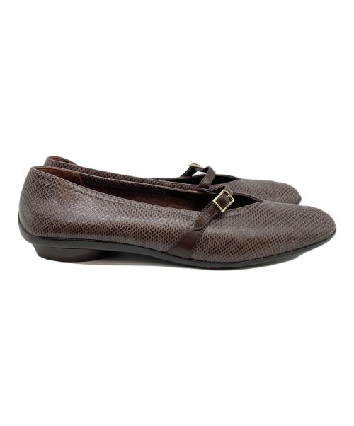 Salvatore Ferragamo（サルヴァトーレ フェラガモ）Salvatore Ferragamo (サルヴァトーレ フェラガモ) フラットパンプス ブラウン サイズ:8 1/2 Cの古着・服飾アイテム