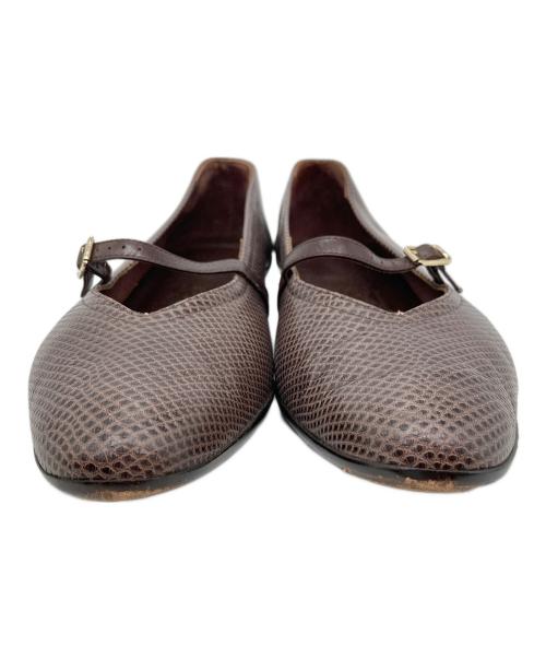 Salvatore Ferragamo（サルヴァトーレ フェラガモ）Salvatore Ferragamo (サルヴァトーレ フェラガモ) フラットパンプス ブラウン サイズ:8 1/2 Cの古着・服飾アイテム
