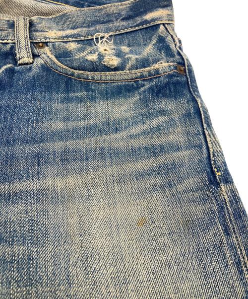 Hysteric Glamour（ヒステリックグラマー）Hysteric Glamour (ヒステリックグラマー) スタッズ HYSTERIC プリント ダメージデニム ブルー サイズ:W32の古着・服飾アイテム