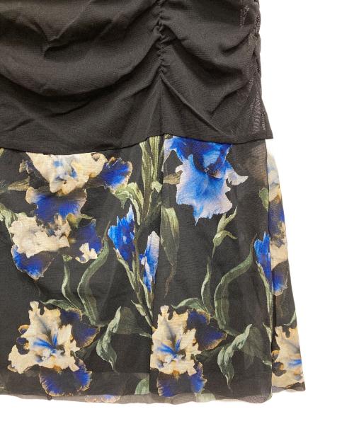 VIVIENNE TAM（ヴィヴィアンタム）VIVIENNE TAM (ヴィヴィアンタム) 花柄スカート ブラック サイズ:Lの古着・服飾アイテム