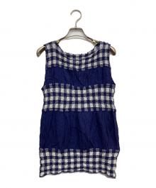 me ISSEY MIYAKE（ミーイッセイ ミヤケ）の古着「ノースリーブカットソー」｜ネイビー