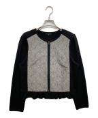 TO BE CHICトゥービーシック）の古着「タイル柄マトラッセ ショートブルゾン」｜ブラック