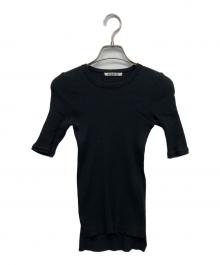 AURALEE×IENA（オーラリー×イエナ）の古着「コラボCOTTON HIGH GAUGE RIB KNIT TEE」｜ブラック