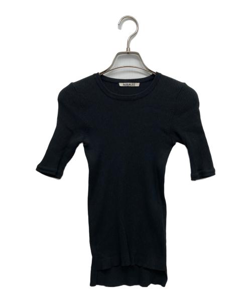 AURALEE（オーラリー）AURALEE (オーラリー) IENA (イエナ) コラボCOTTON HIGH GAUGE RIB KNIT TEE ブラック サイズ:０の古着・服飾アイテム