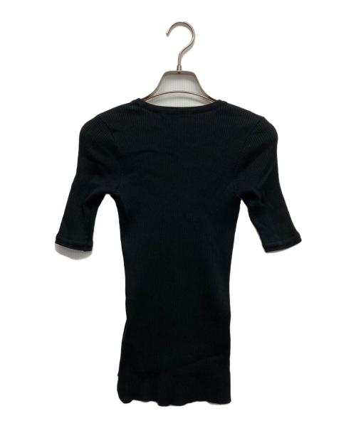 AURALEE（オーラリー）AURALEE (オーラリー) IENA (イエナ) コラボCOTTON HIGH GAUGE RIB KNIT TEE ブラック サイズ:０の古着・服飾アイテム