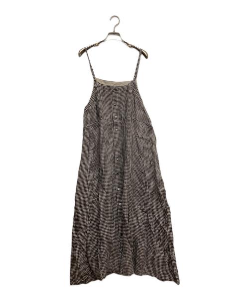 nest Robe（ネストローブ）nest Robe (ネストローブ) チェック リネンガーゼギンガムキャミドレス パープル サイズ:FREEの古着・服飾アイテム