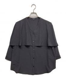 INDIVI（インディヴィ）の古着「ケープカラーブラウス レディース」｜ブラック