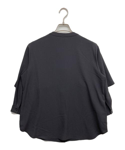 INDIVI（インディヴィ）INDIVI (インディヴィ) ケープカラーブラウス レディース ブラック サイズ:38の古着・服飾アイテム