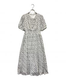 MISCH MASCH（ミッシュマッシュ）の古着「小花柄プリーツ半袖ワンピース」｜ホワイト