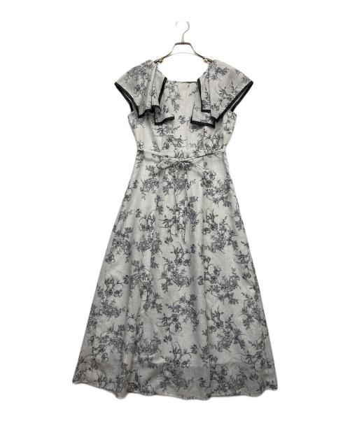 MISCH MASCH（ミッシュマッシュ）MISCH MASCH (ミッシュマッシュ) フラワージュイフリルカラーワンピース ホワイト サイズ:Mの古着・服飾アイテム