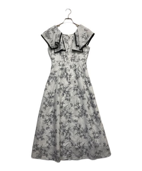 MISCH MASCH（ミッシュマッシュ）MISCH MASCH (ミッシュマッシュ) フラワージュイフリルカラーワンピース ホワイト サイズ:Mの古着・服飾アイテム