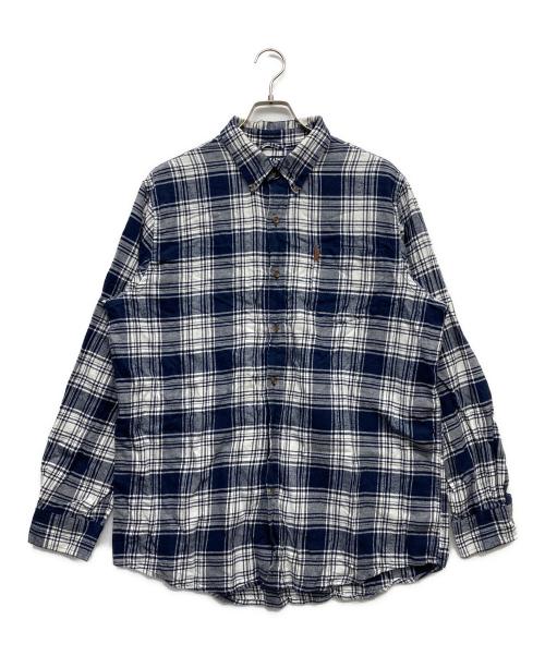 CHAPS（チャップス）CHAPS (チャップス) チェックシャツ ネイビー サイズ:XLの古着・服飾アイテム