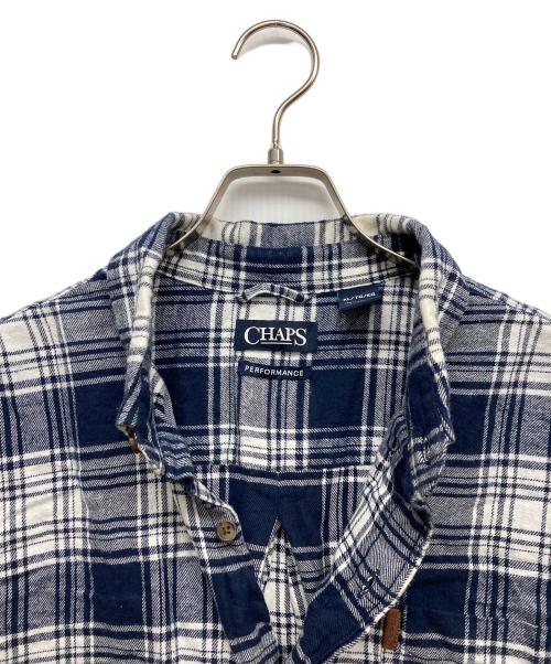 CHAPS（チャップス）CHAPS (チャップス) チェックシャツ ネイビー サイズ:XLの古着・服飾アイテム