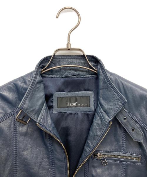 Haruf（ハルフ）haruf (ハルフ) ラムレザージャケット ネイビー サイズ:Lの古着・服飾アイテム