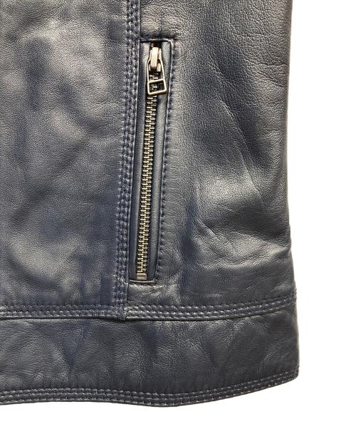 Haruf（ハルフ）haruf (ハルフ) ラムレザージャケット ネイビー サイズ:Lの古着・服飾アイテム