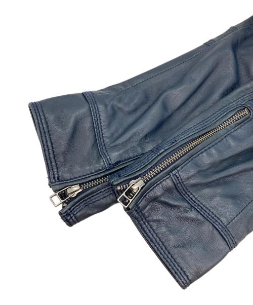 Haruf（ハルフ）haruf (ハルフ) ラムレザージャケット ネイビー サイズ:Lの古着・服飾アイテム