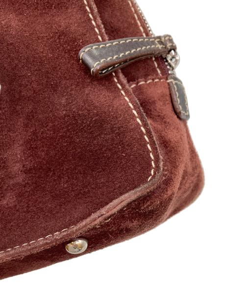 LOEWE（ロエベ）LOEWE (ロエベ) ターンロックアナグラムスタッズスエードハンドバッグ バーガンディーの古着・服飾アイテム