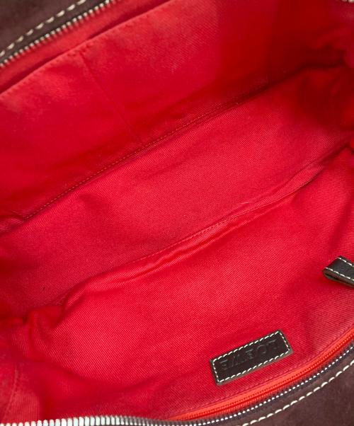 LOEWE（ロエベ）LOEWE (ロエベ) ターンロックアナグラムスタッズスエードハンドバッグ バーガンディーの古着・服飾アイテム