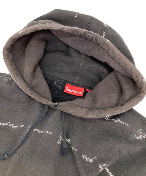SUPREME（シュプリーム）Supreme (シュプリーム) Script Stripe Hooded Sweatshirt ブラック サイズ:XLの古着・服飾アイテム
