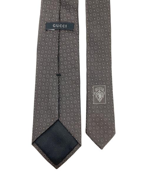 GUCCI（グッチ）GUCCI (グッチ) シルクネクタイ ブラウン サイズ:無しの古着・服飾アイテム
