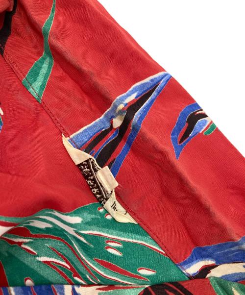 California（カリフォルニア）CALIFORNIA (カリフォルニア) 40s~50s ヴィンテージアロハシャツ レッド サイズ:Mの古着・服飾アイテム