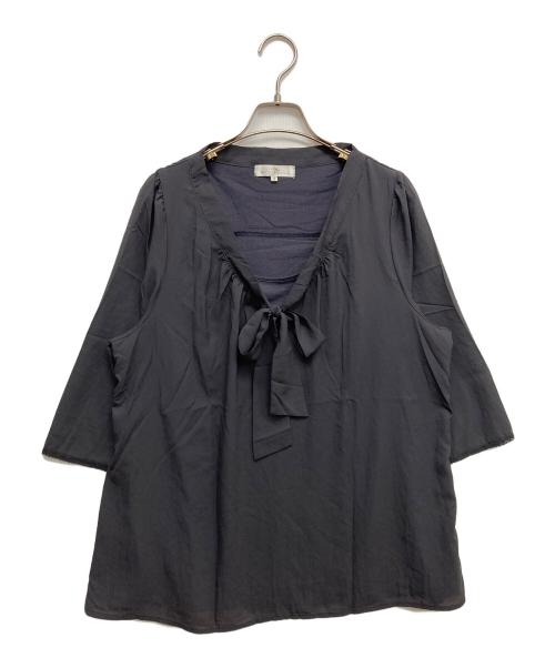 KUMIKYOKU（クミキョク）KUMIKYOKU (クミキョク) ボウタイブラウス ネイビー サイズ:7の古着・服飾アイテム