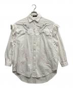 DIESELディーゼル）の古着「ラッフル刺繍シャツ」｜ホワイト