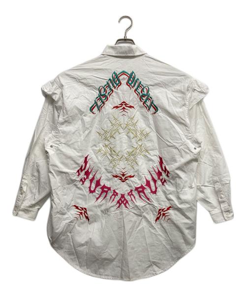 DIESEL（ディーゼル）DIESEL (ディーゼル) ラッフル刺繍シャツ ホワイト サイズ:XSの古着・服飾アイテム