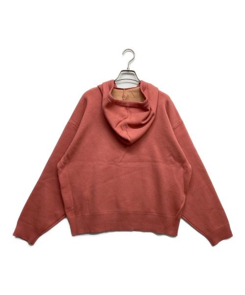 X-GIRL（エックスガール）X-girl (エックスガール) GRADIENT LOGO JACQUARD KNIT HOODIE ピンク サイズ:ONE SIZE 未使用品の古着・服飾アイテム