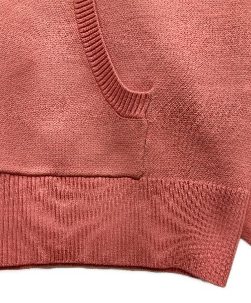 X-GIRL（エックスガール）X-girl (エックスガール) GRADIENT LOGO JACQUARD KNIT HOODIE ピンク サイズ:ONE SIZE 未使用品の古着・服飾アイテム